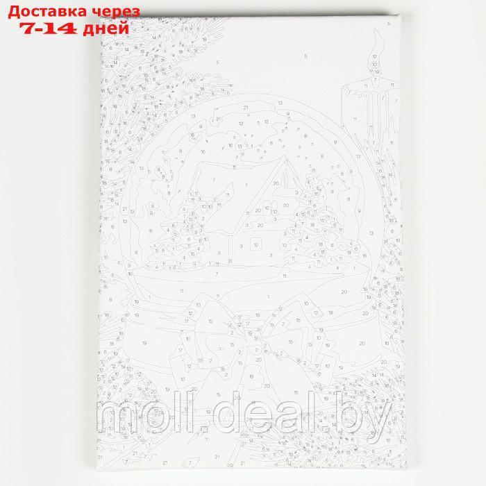 Картина по номерам на холсте с подрамником и поталью "Снежный шар", 20*30 см - фото 2 - id-p220111640