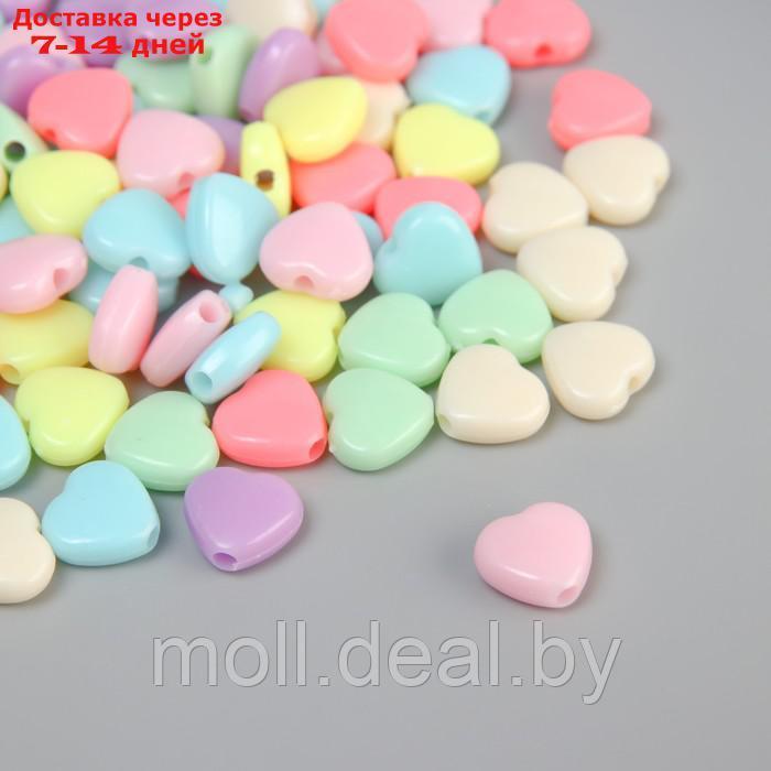 Бусины для творчества пластик "Сердечки" цветные нежных цветов набор 500 гр 1х1,1х0,5 см - фото 2 - id-p220111642
