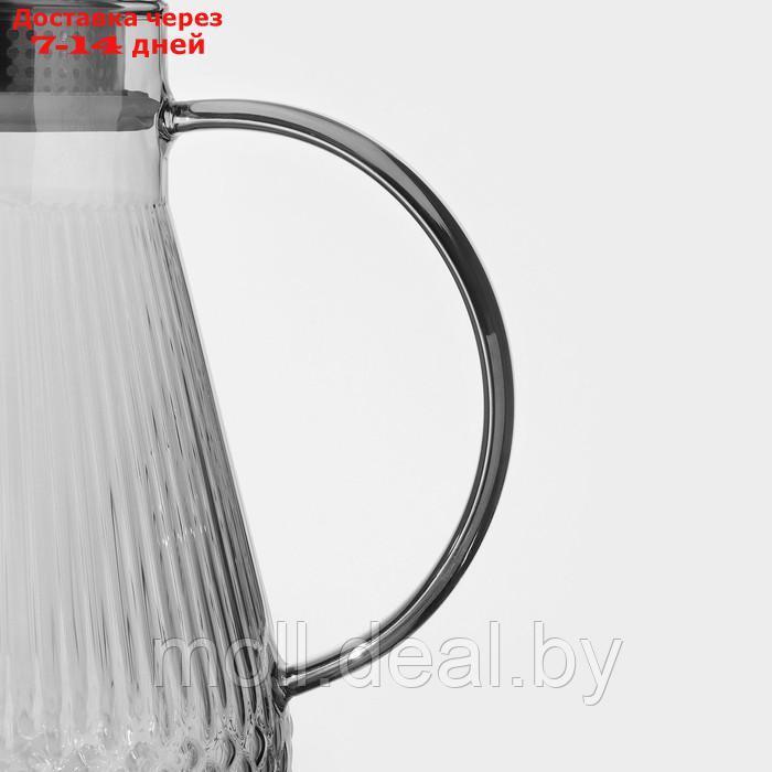 Набор питьевой, стеклянный, 7 предметов: кувшин 1650 мл, 6 стаканов 240 мл, цвет серый - фото 7 - id-p220109720
