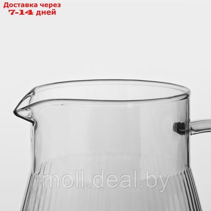 Набор питьевой, стеклянный, 7 предметов: кувшин 1650 мл, 6 стаканов 240 мл, цвет серый - фото 8 - id-p220109720