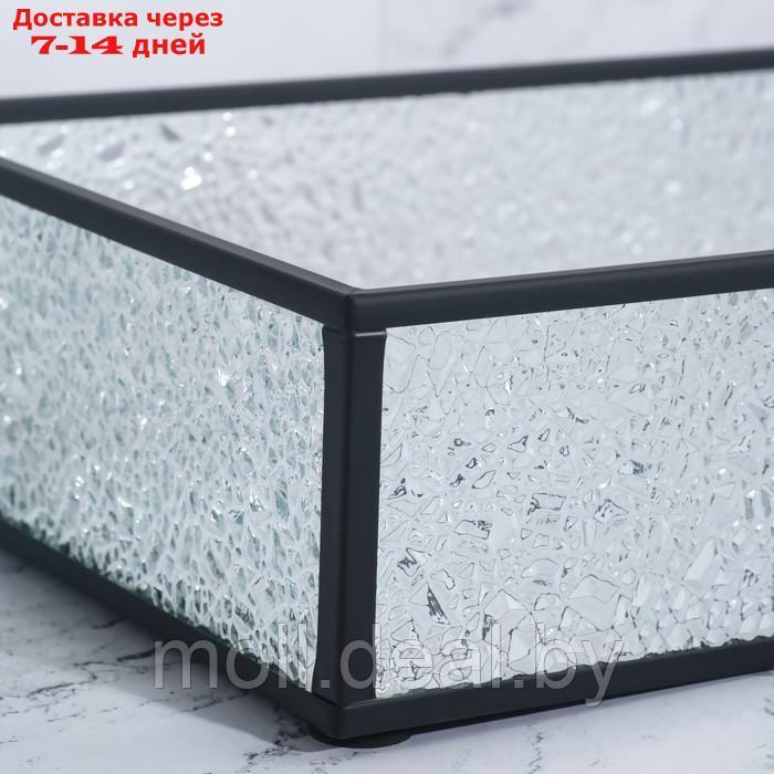 Органайзер для хранения "Wet Glass", 1 секция, стеклянный, с зеркальным основанием, 24 × 14 см, цвет - фото 5 - id-p218424972