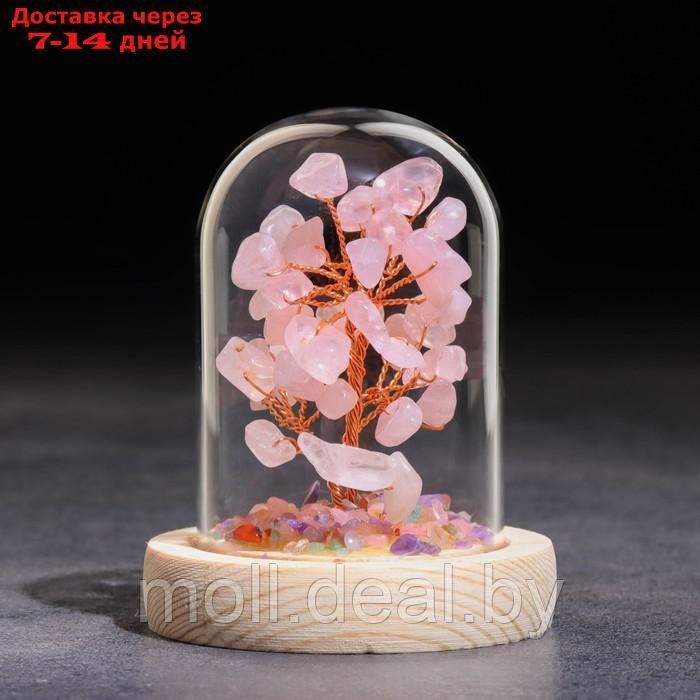Сувенир в куполе "Дерево Любви. Розовый кварц", натуральный камень, 10 х 7 см - фото 1 - id-p220110752