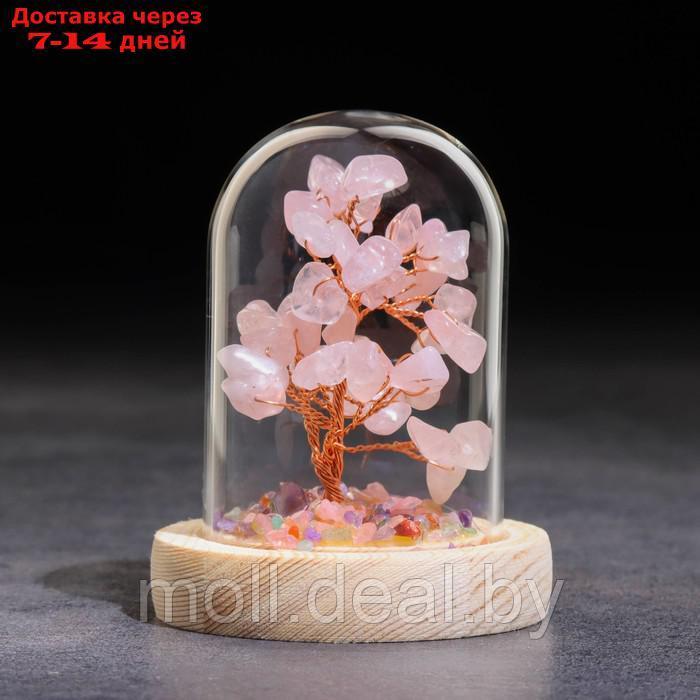 Сувенир в куполе "Дерево Любви. Розовый кварц", натуральный камень, 10 х 7 см - фото 2 - id-p220110752