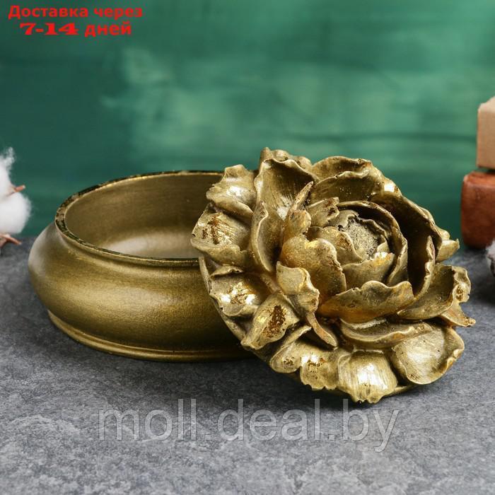 Шкатулка "Цветок большой" бронза с позолотой, 13х13х9см