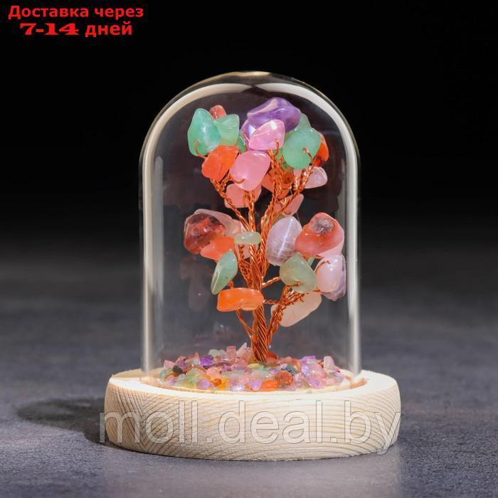 Сувенир в куполе "Дерево Жизни. Самоцветы", натуральный камень, 10 х 7 см - фото 2 - id-p220110755