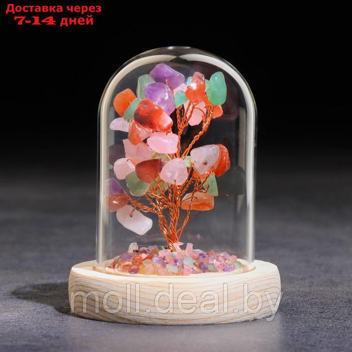 Сувенир в куполе "Дерево Жизни. Самоцветы", натуральный камень, 10 х 7 см - фото 3 - id-p220110755