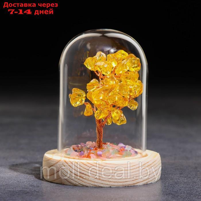 Сувенир в куполе "Дерево Богатства. Цитрин", натуральный камень, 10 х 7 см - фото 2 - id-p220110757