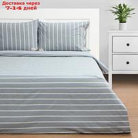 КПБ Этель 1.5 сп Blue stripe 155*210см,160*240см,50*70-2шт,100%жатый хлопок,140гр/м2