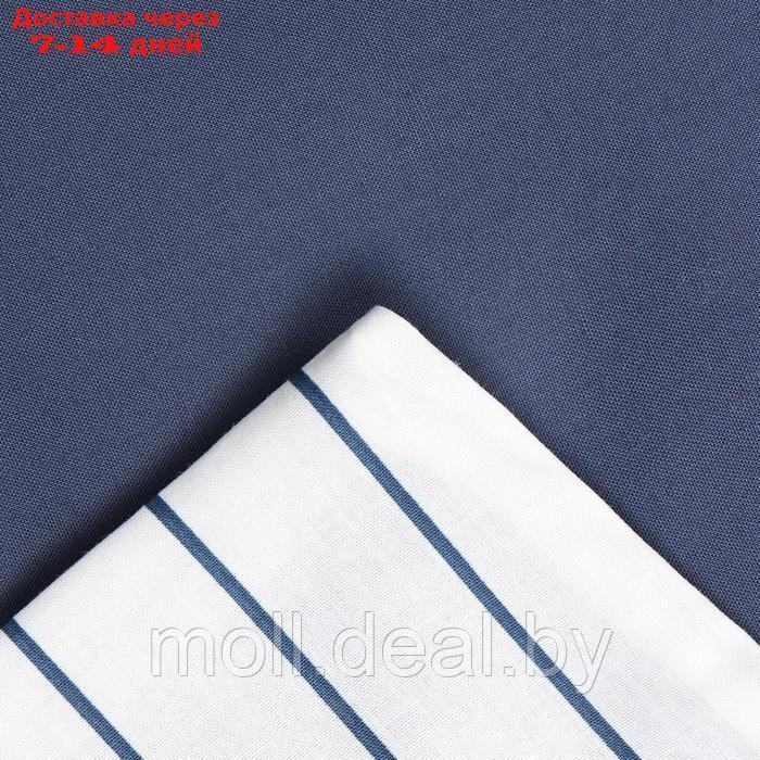 Постельное бельё Этель дуэт Stripes: blue, 143х215см-2шт, 214х240см, 50х70см-2шт, перкаль,114 г/м2 - фото 4 - id-p220110772