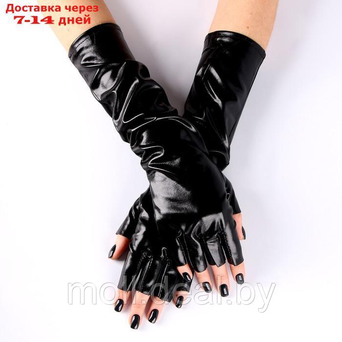 Карнавальный аксессуар-перчатки без пальцев, цвет чёрный - фото 1 - id-p220111771