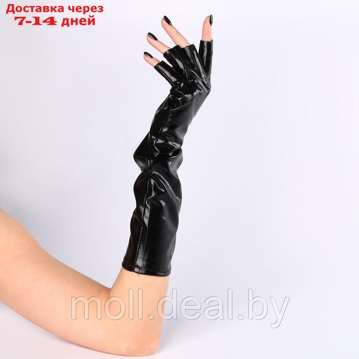 Карнавальный аксессуар-перчатки без пальцев, цвет чёрный - фото 2 - id-p220111771