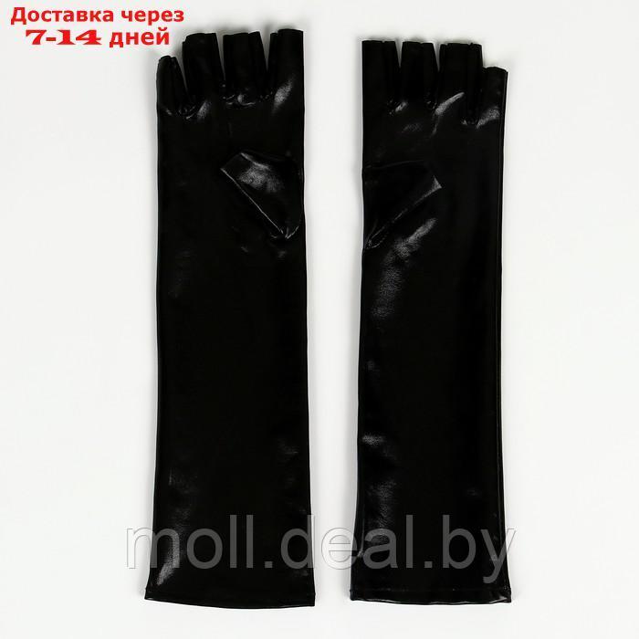 Карнавальный аксессуар-перчатки без пальцев, цвет чёрный - фото 3 - id-p220111771