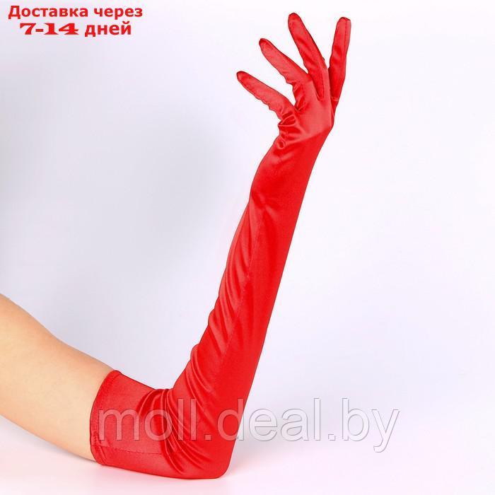 Карнавальный аксессуар-перчатки 55 см, цвет красный - фото 2 - id-p220111772