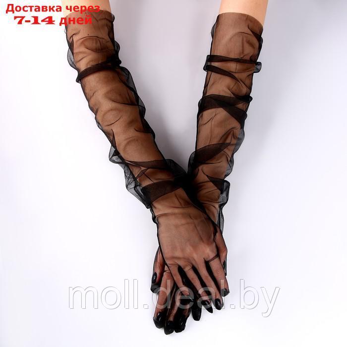 Карнавальный аксессуар-перчатки прозрачные, цвет чёрный - фото 1 - id-p220111773