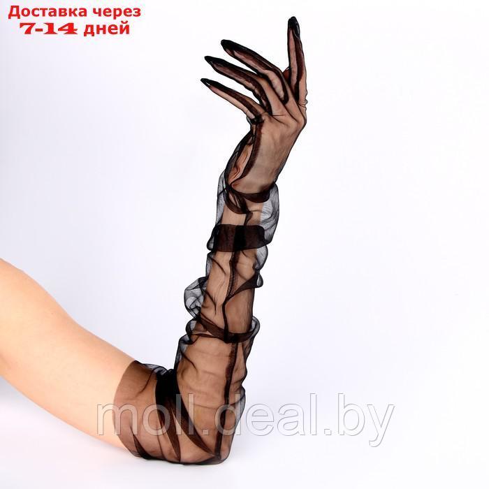 Карнавальный аксессуар-перчатки прозрачные, цвет чёрный - фото 2 - id-p220111773