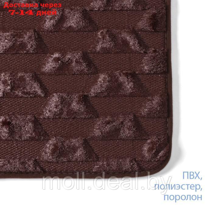 Коврик для ванной SAVANNA "Стоун", 40х60 см, цвет коричневый - фото 3 - id-p220109855