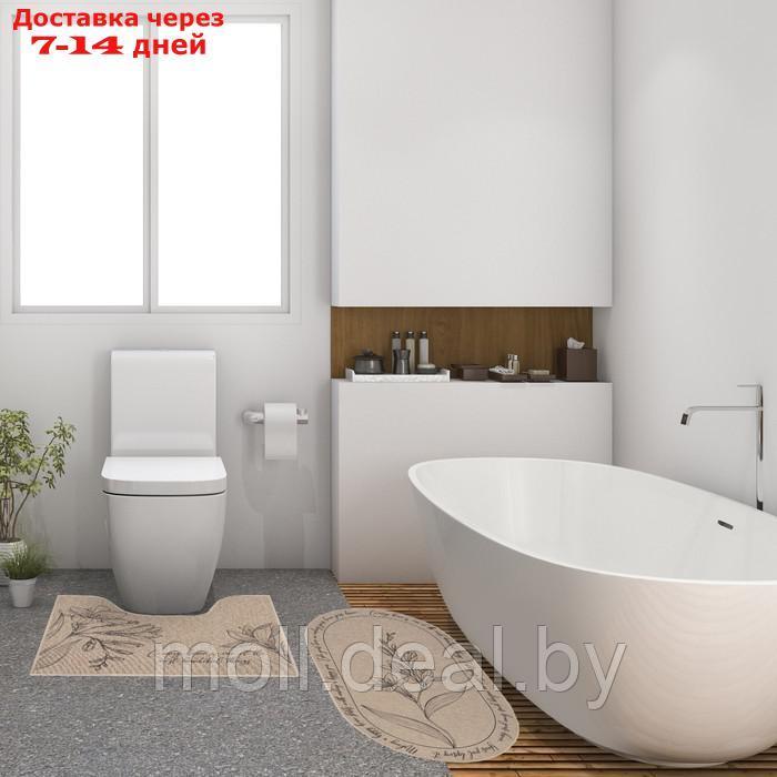 Набор ковриков для ванной Этель "Beautiful" 2 шт, 48х78 см, 40х45 см - фото 1 - id-p220109856