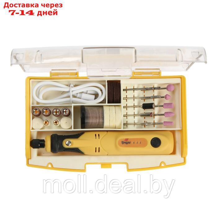 Гравер аккумуляторный ТУНДРА, 12 В, 0.7 Ач, micro-USB, 5000-15000 об/мин, 3 ск., 76 пр. - фото 3 - id-p220112793