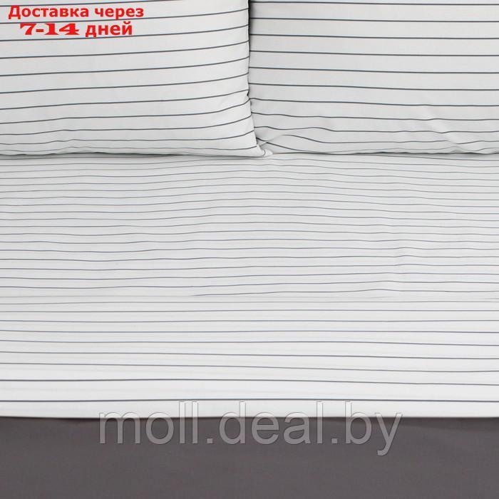 Постельное бельё Этель евро Stripes: grey, 200х215см, 214х240см, 50х70см-2 шт, перкаль,114 г/м2 - фото 6 - id-p220109864