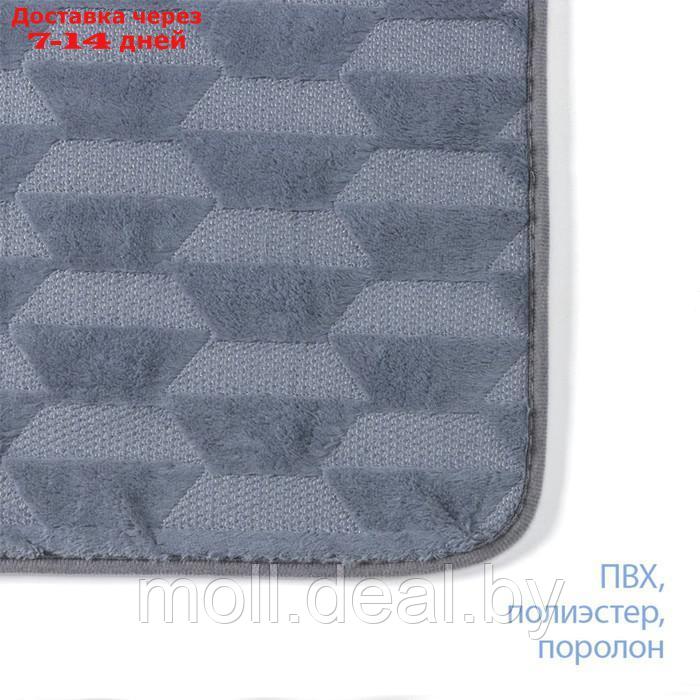 Коврик для ванной SAVANNA "Стоун", 40х60 см, цвет серый - фото 3 - id-p220109868