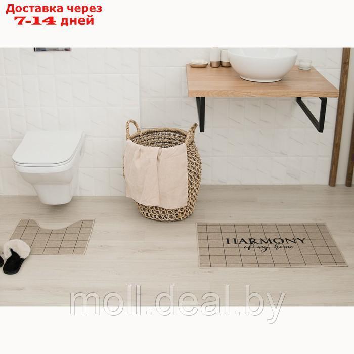 Набор ковриков для ванной Этель "Harmony" 2 шт, 48х78 см, 40х45 см - фото 7 - id-p220109869