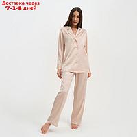 Пижама женская (рубашка и брюки) KAFTAN "Треугольники" цвет молочный, размер 44-46
