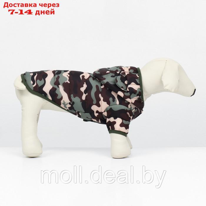 Куртка для собак "Боец" с капюшоном, размер M (ДС 30, ОГ 38 см), камуфляж - фото 3 - id-p220109915