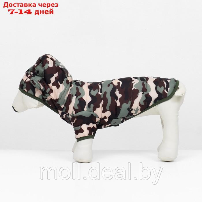 Куртка для собак "Боец" с капюшоном, размер M (ДС 30, ОГ 38 см), камуфляж - фото 5 - id-p220109915