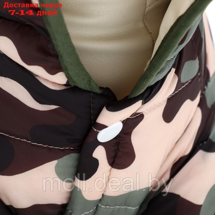 Куртка для собак "Боец" с капюшоном, размер M (ДС 30, ОГ 38 см), камуфляж - фото 8 - id-p220109915