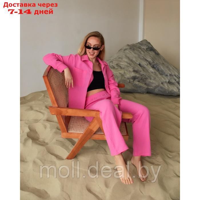 Пижама женская (рубашка и брюки) KAFTAN "Basic" размер 52-54, цвет розовый - фото 8 - id-p220106433