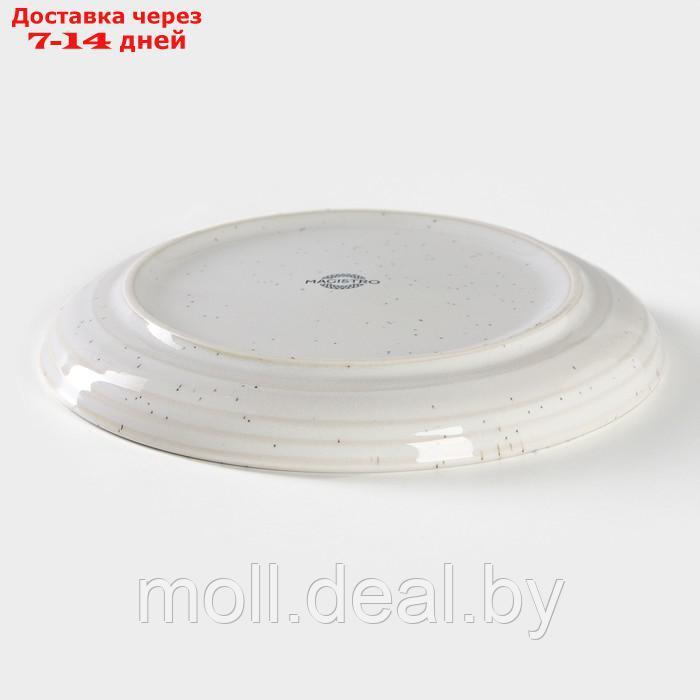 Тарелка десертная Magistro Urban,17×2,2 см, цвет белый с чёрным - фото 3 - id-p220106447