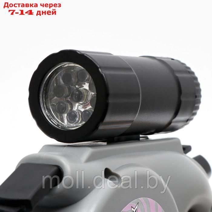 Рулетка с фонарем и отсеком для пакетов 5 м, max = 50 кг, серая - фото 9 - id-p220112890