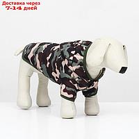 Куртка для собак "Боец" с капюшоном, размер 2ХL (ДС 41, ОГ 54 см), камуфляж