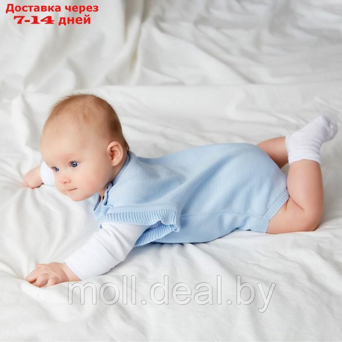 Комбинезон детский вязаный MINAKU, рост 56-62, цвет голубой - фото 4 - id-p220109020