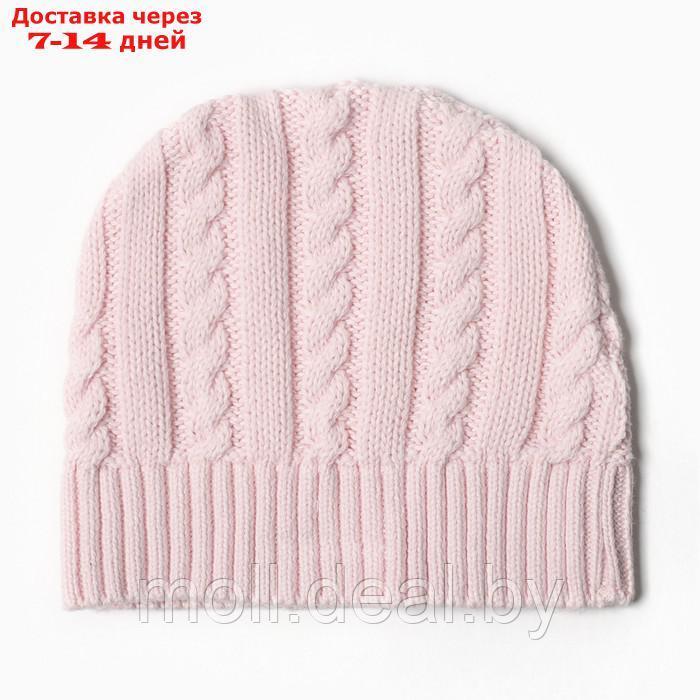 Комплект вязаный (джемпер, брюки, шапочка), цвет розовый, рост 80 см - фото 3 - id-p220110953