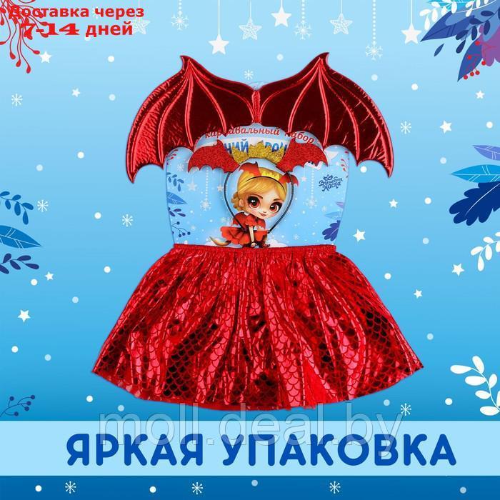 Карнавальный набор "Зимний дракошка" цвет красный, крылья, юбка и ободок - фото 6 - id-p220112009