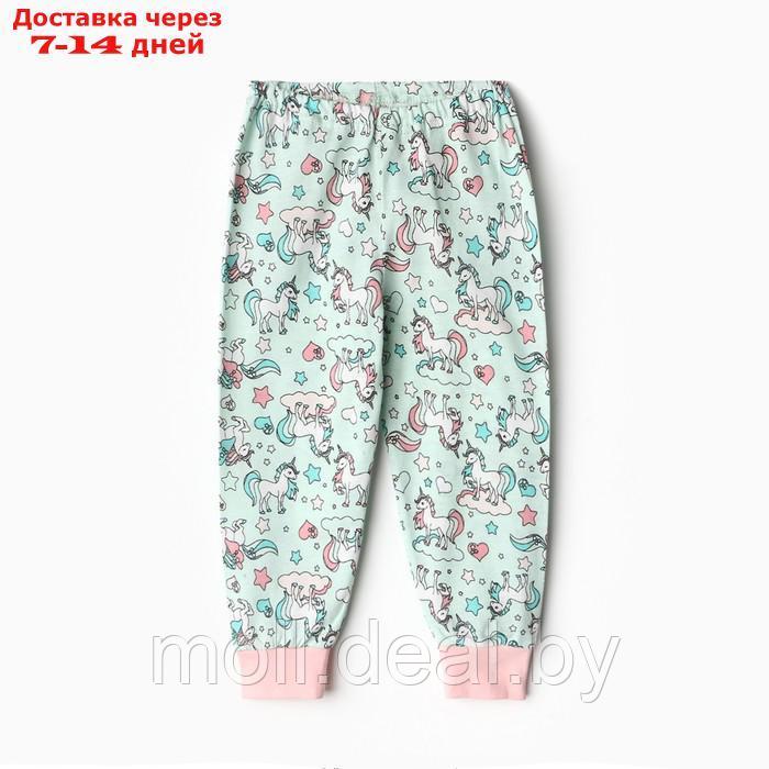 Пижама для девочек, цвет зелёный-единорог, рост 110-116 см - фото 2 - id-p220110103