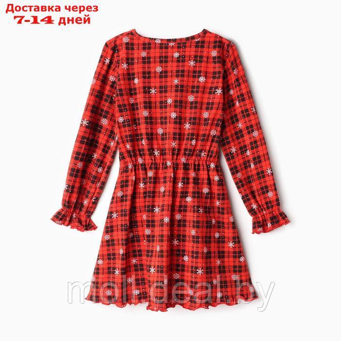 Платье для девочки, цвет красный/клетка, рост 122 см - фото 5 - id-p220110111
