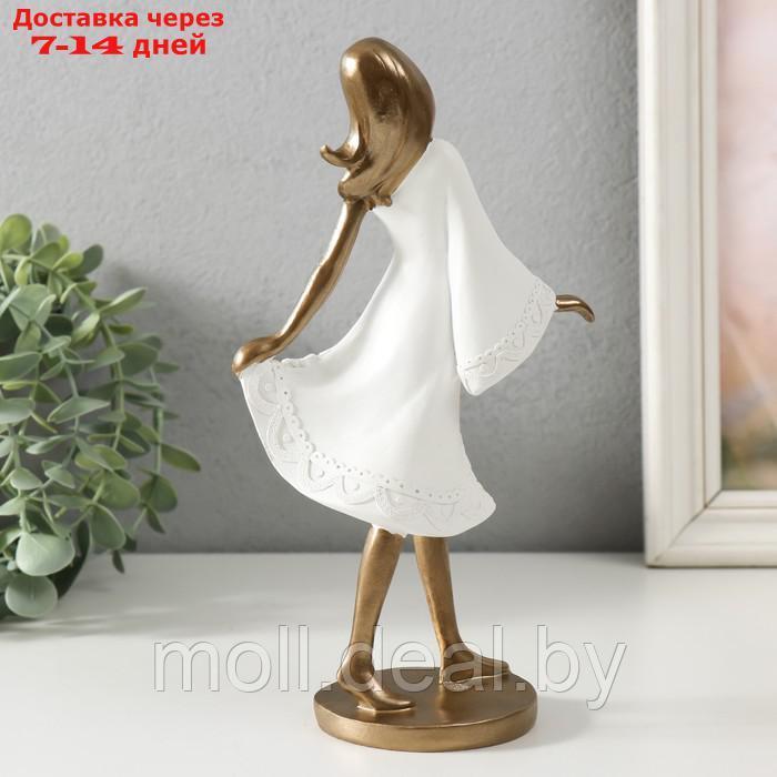 Сувенир полистоун "Девушка в белом платье с цветами" 12х8х23 см - фото 3 - id-p220112150