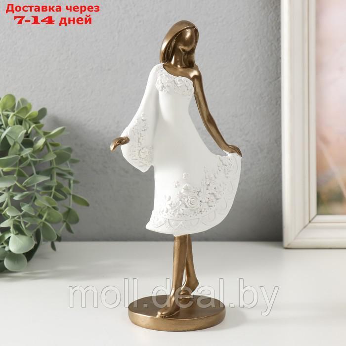 Сувенир полистоун "Девушка в белом платье с цветами" 12х8х23 см - фото 4 - id-p220112150