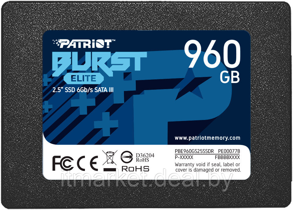 Жесткий диск SSD 960Gb Patriot Burst Elite (PBE960GS25SSDR) - фото 1 - id-p220132047