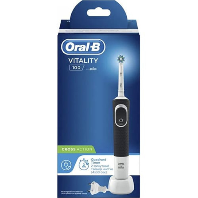 Электрическая зубная щетка Oral-B Vitality D100 Cross Action D100.413.1 Черный - фото 2 - id-p220132191