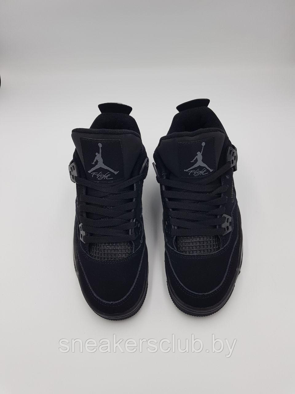 Кроссовки черные женские Nike Jordan 4 / зимние / повседневные / подростковые - фото 5 - id-p220136907