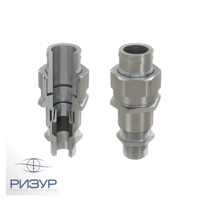 РИЗУР-КВВБМ Кабельный ввод для бронированного кабеля, проложенного в металлорукаве