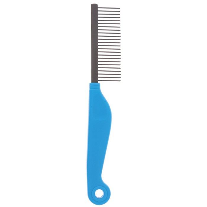 Расчёска DeLIGHT антистатик, 24 зуба 23 мм, пластиковая ручка, чёрно-синяя - фото 3 - id-p220143091