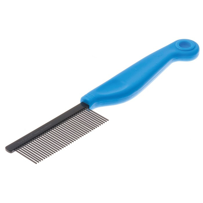 Расчёска DeLIGHT антистатик, 37 зубьев 23 мм, пластиковая ручка, чёрно-синяя - фото 1 - id-p220143093