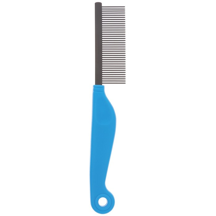Расчёска DeLIGHT антистатик, 37 зубьев 23 мм, пластиковая ручка, чёрно-синяя - фото 3 - id-p220143093
