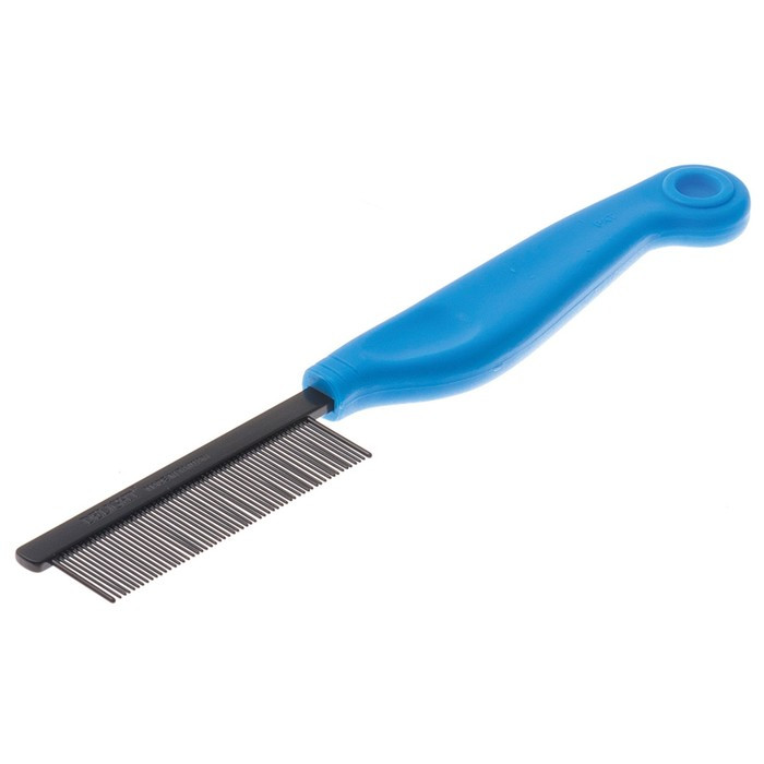 Расчёска DeLIGHT антистатик, 58 зубьев 18 мм, пластиковая ручка, чёрно-синяя - фото 1 - id-p220143094