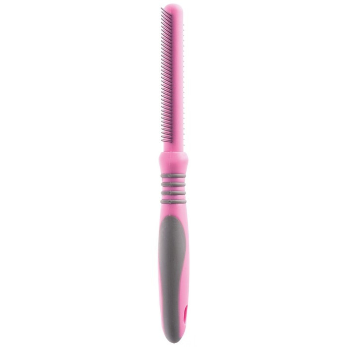 Расчёска DeLIGHT ROSE, с кольцами, двухсторонняя, 24/37 зубьев 25 мм, розовая - фото 2 - id-p220143096
