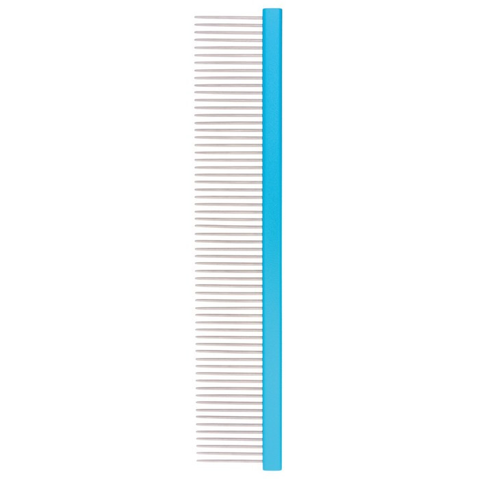 Расчёска DeLIGHT алюминевая, 25 см, с плоской ручкой, 61 зуб 36 мм, чёрно-синяя - фото 3 - id-p220143101